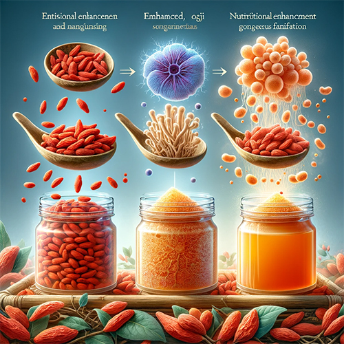 구기자가 홍국 발효 과정을 거쳐 영양적으로 강화된 구기자로 변모하는 과정