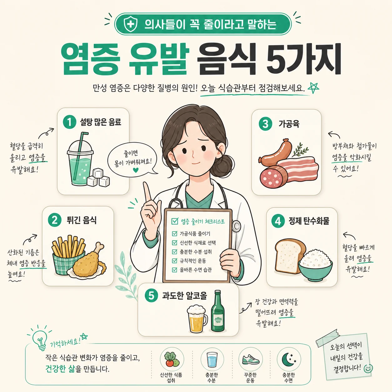 글의 의사들이 꼭 줄이라고 말하는 염증 유발 음식 5가지 이미지 글의 의사들이 꼭 줄이라고 말하는 염증 유발 음식 5가지 이미지