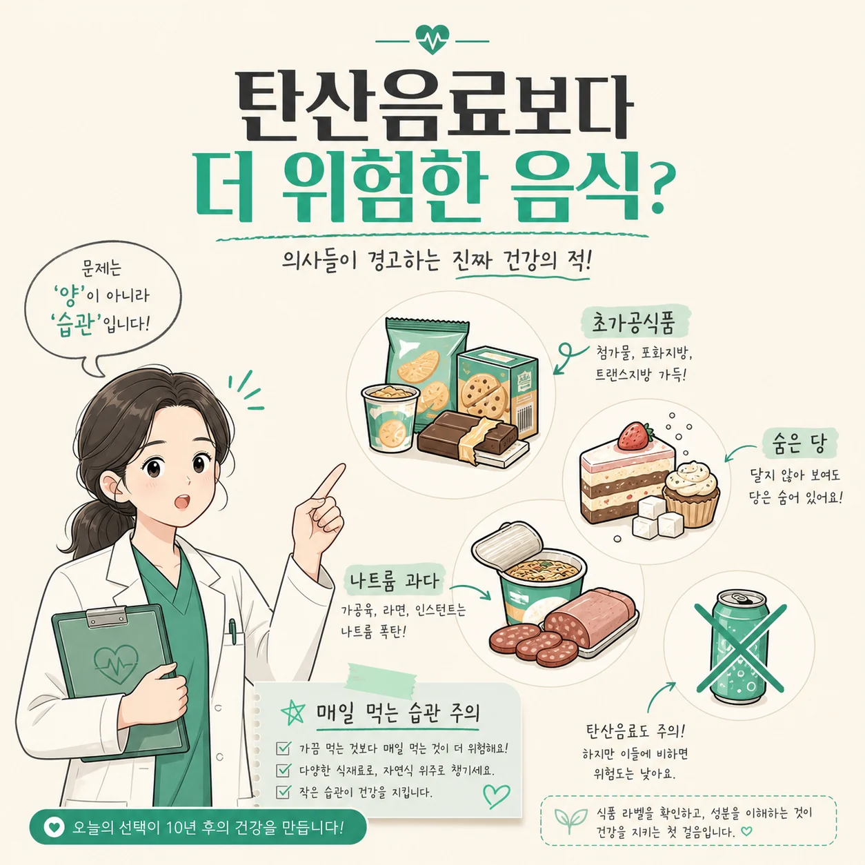 글의 의사들이 탄산음료보다 더 위험하다고 말하는 음식 이미지 글의 의사들이 탄산음료보다 더 위험하다고 말하는 음식 이미지