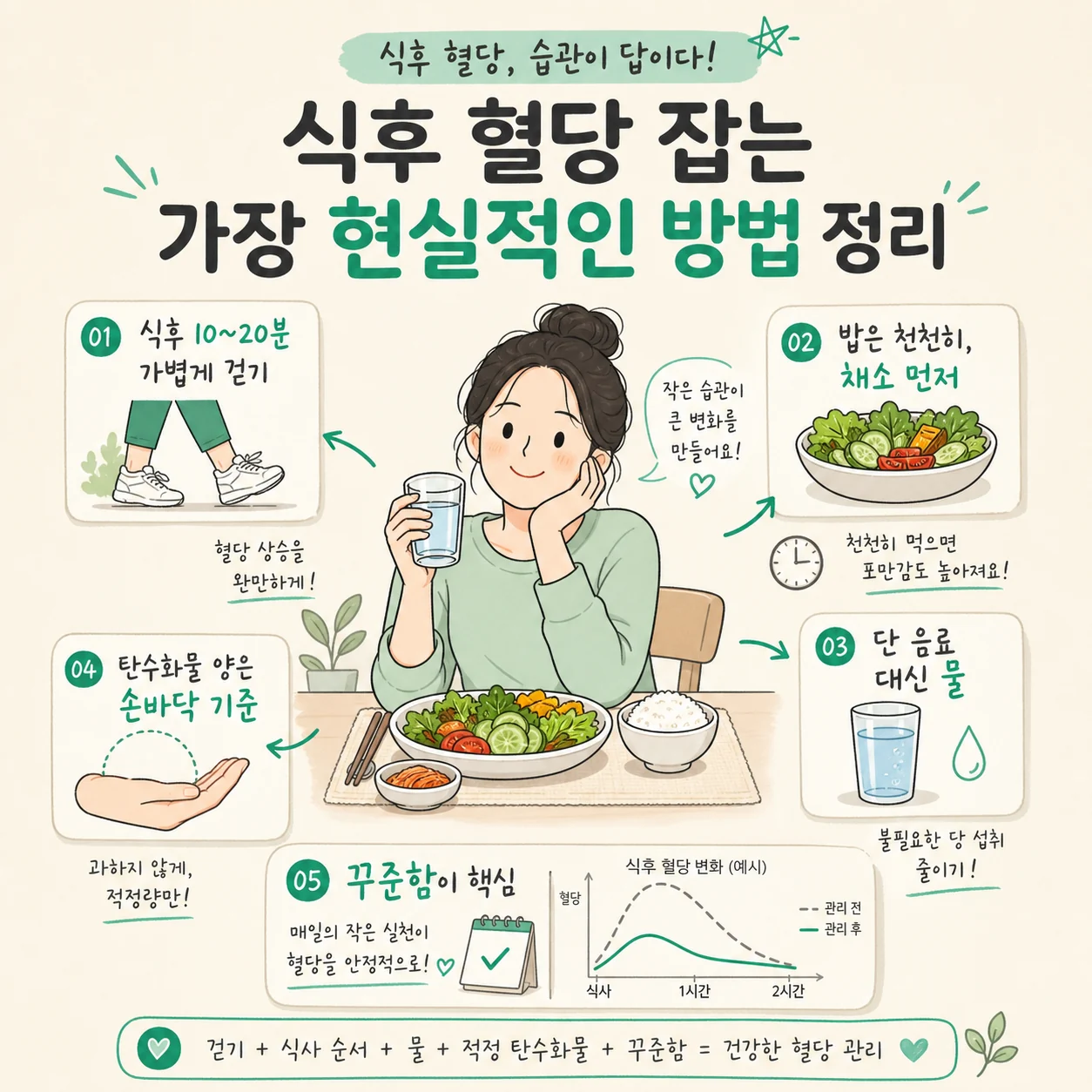 글의 혈당 스파이크를 막는 가벼운 움직임 이미지